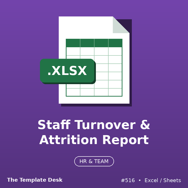 Staff Turnover & Attrition Report – Excel template