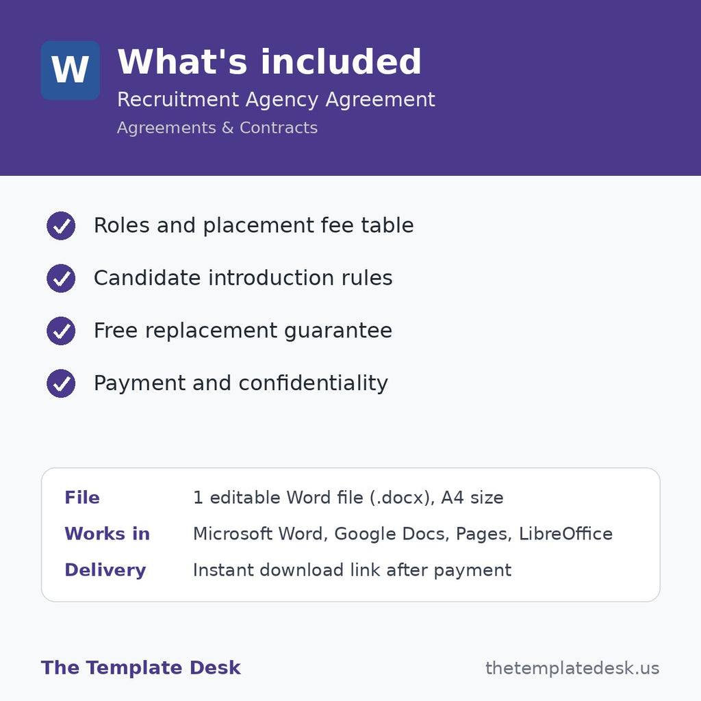 Recruitment Agency Agreement – what's included