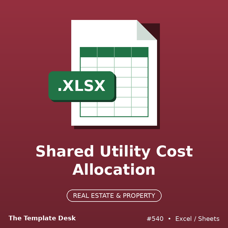 Shared Utility Cost Allocation – Excel template