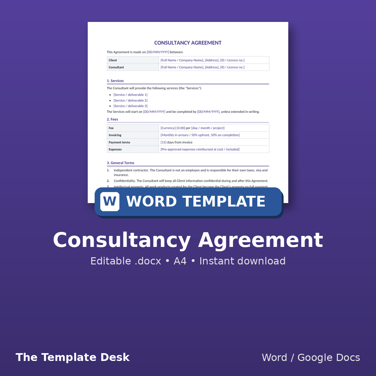 Consultancy Agreement – cover
