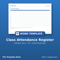 Class Attendance Register – cover