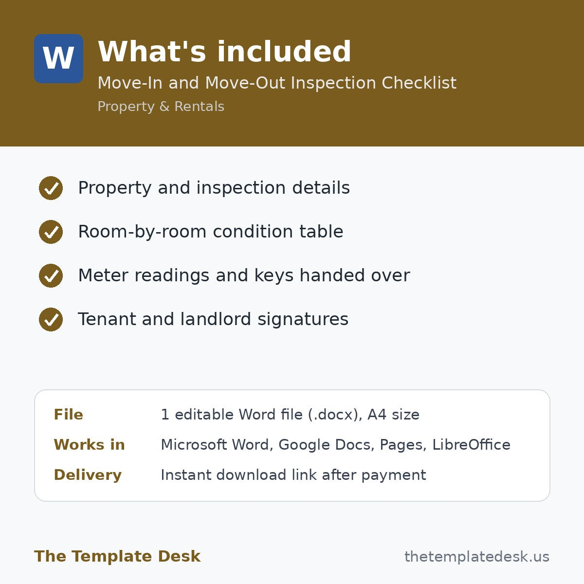 Move-In and Move-Out Inspection Checklist – what's included