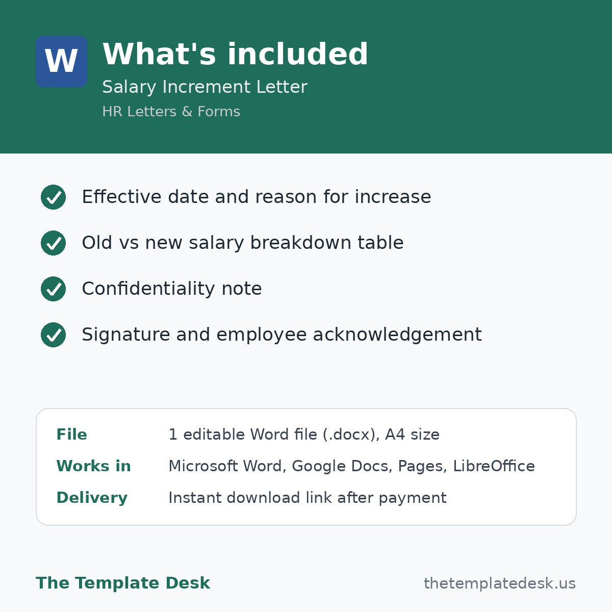Salary Increment Letter – what's included