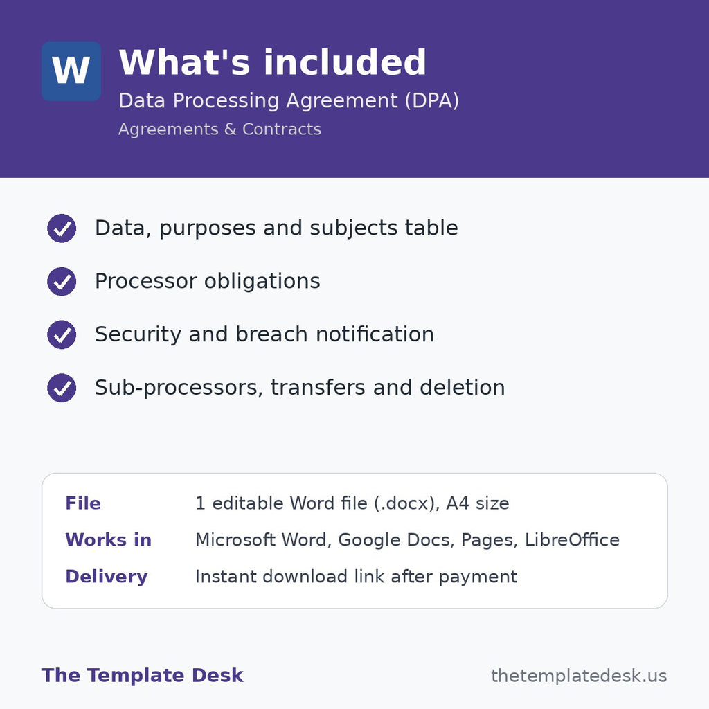 Data Processing Agreement (DPA) – what's included