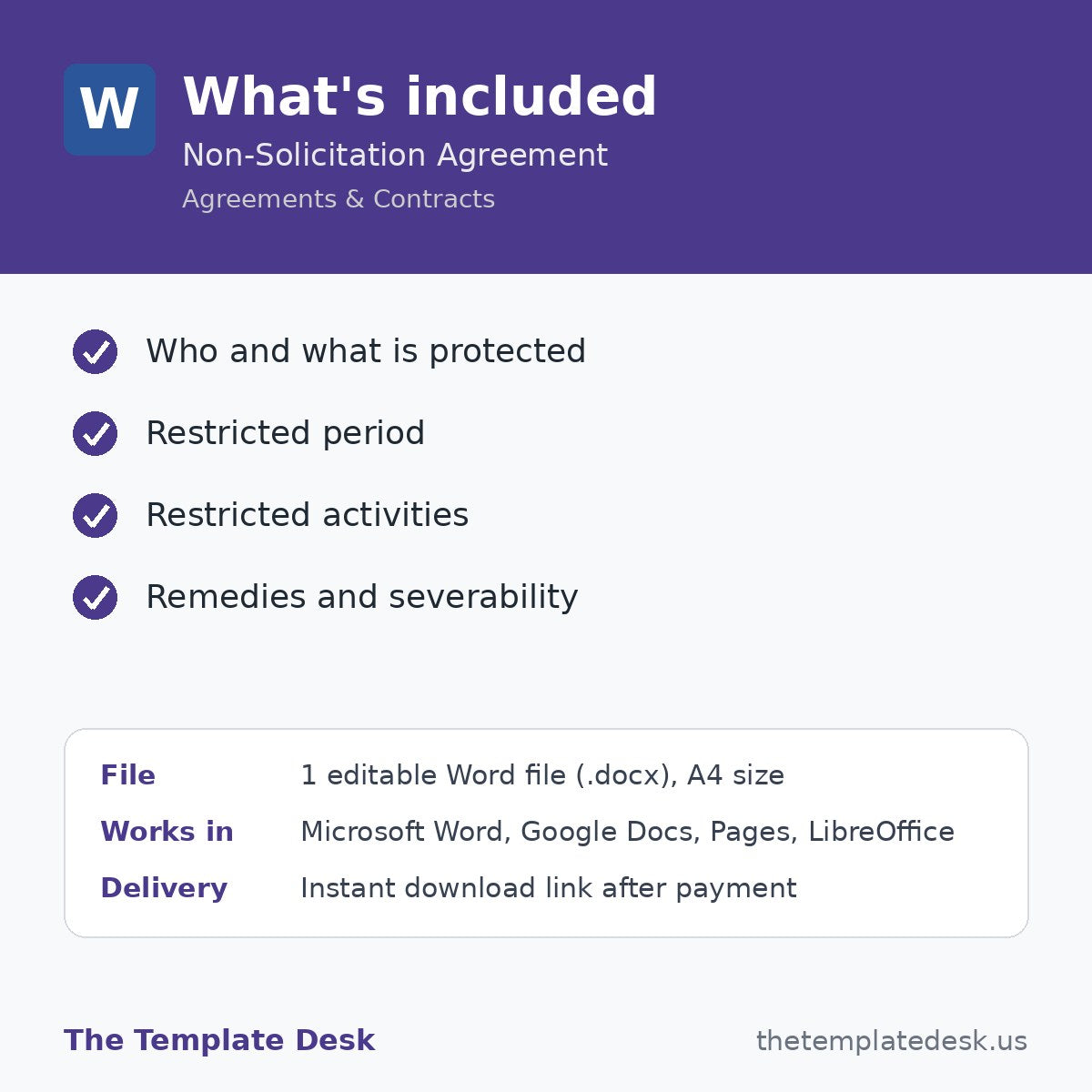 Non-Solicitation Agreement – what's included