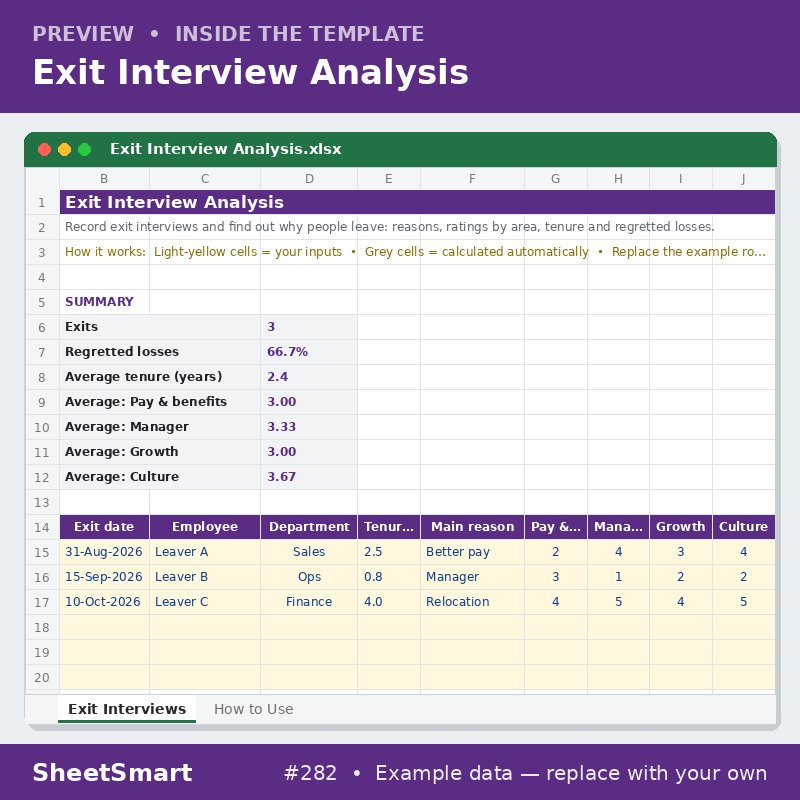 Exit Interview Analysis – sheet preview