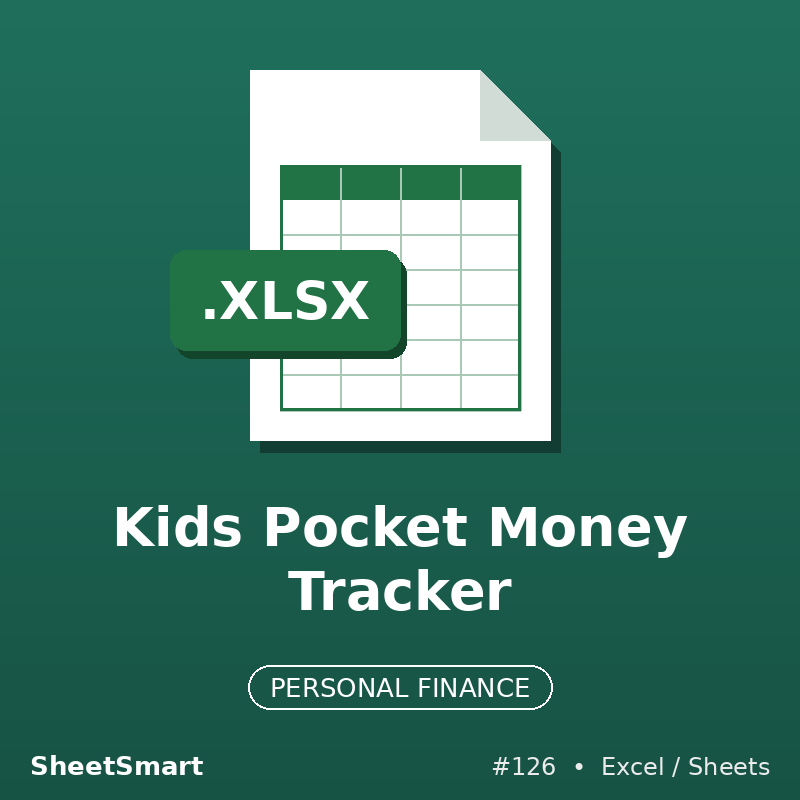 Kids Pocket Money Tracker – Excel template