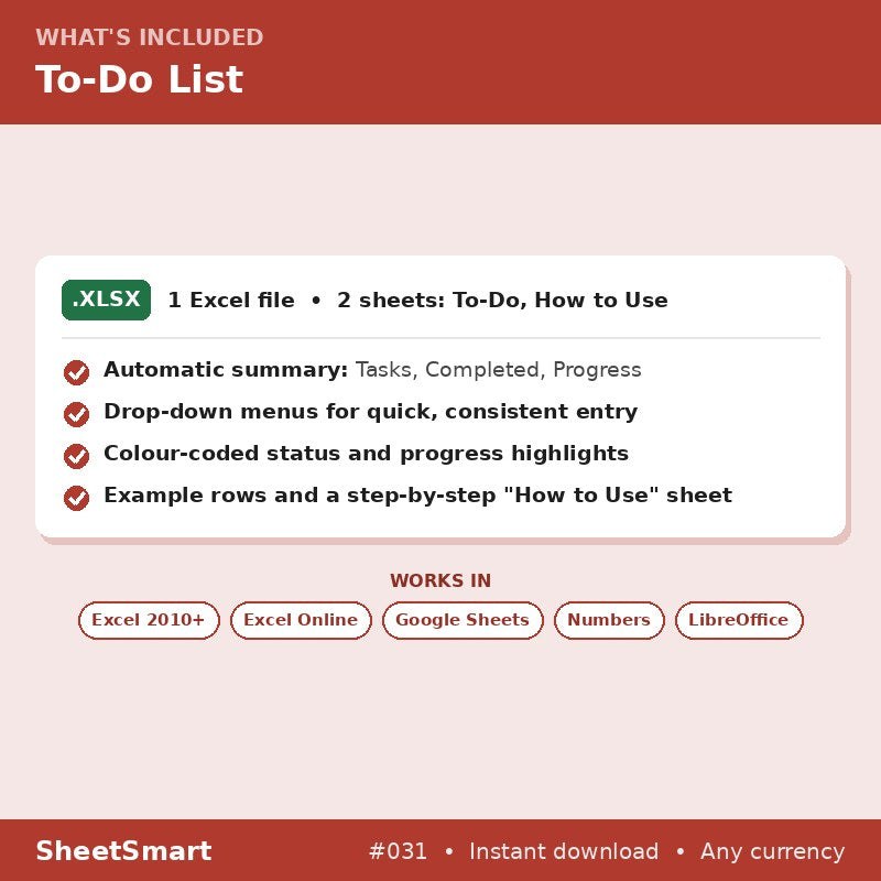 To-Do List – what's included