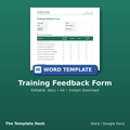 Training Feedback Form – cover