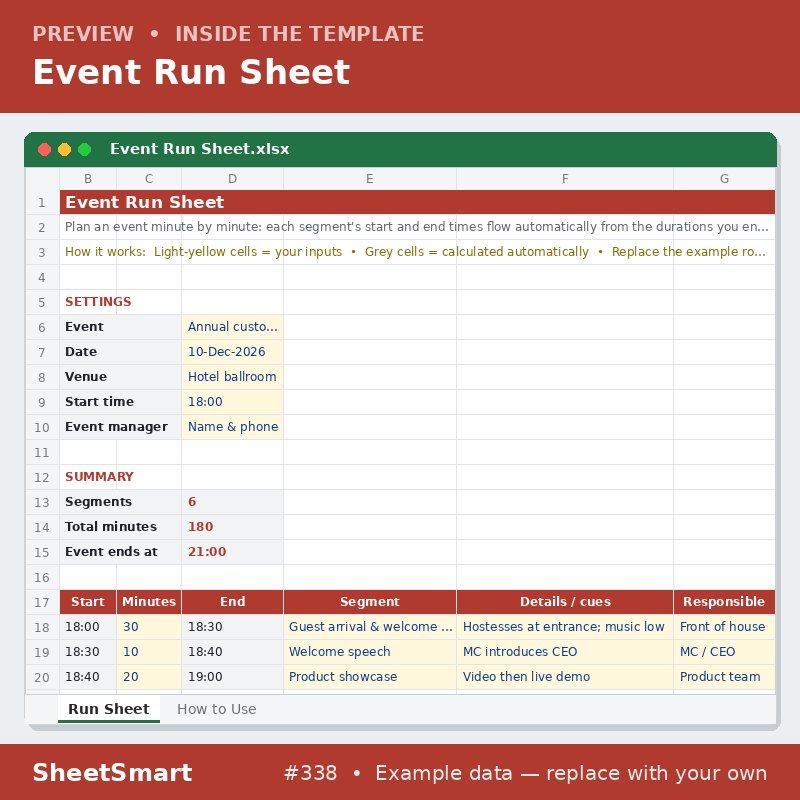 Event Run Sheet – sheet preview
