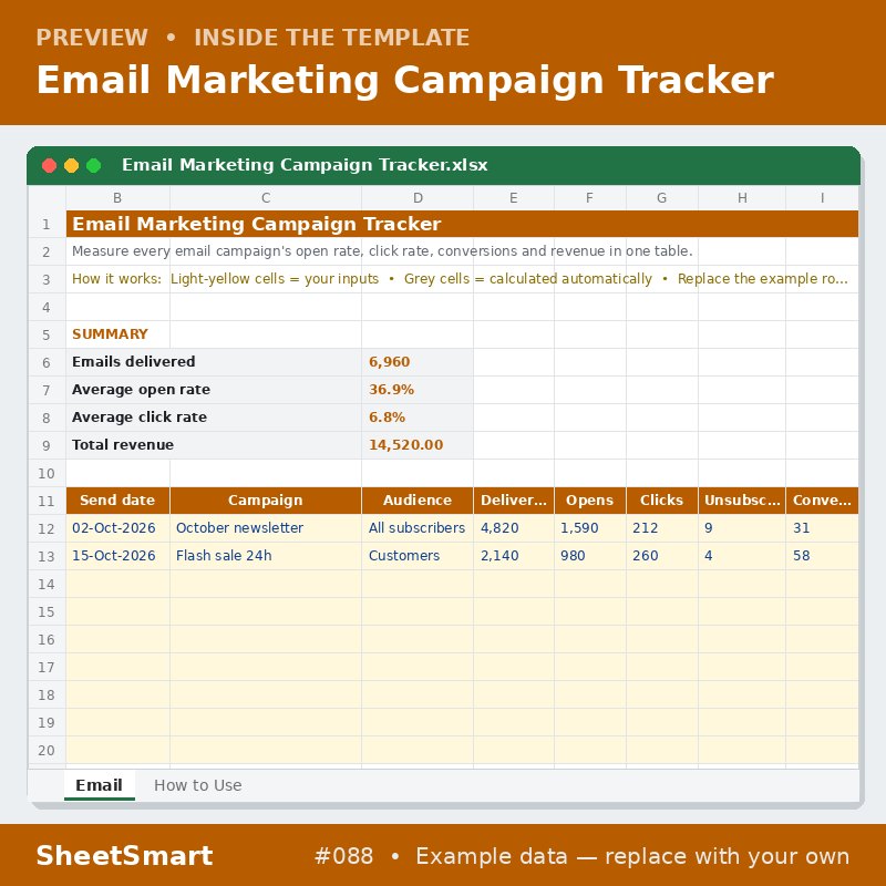 Email Marketing Campaign Tracker – sheet preview