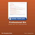 Professional Bio – cover