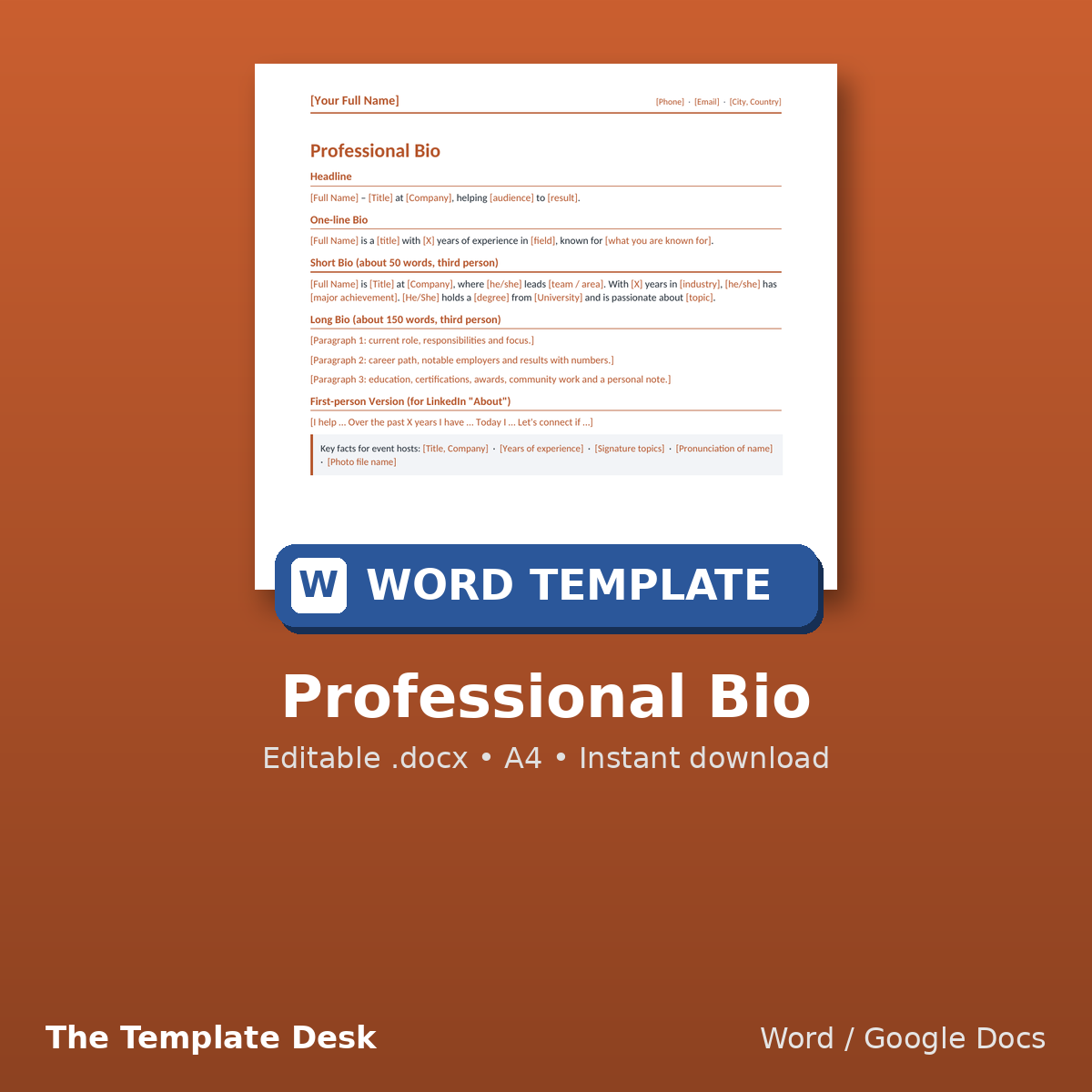 Professional Bio – cover