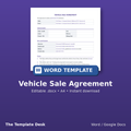 Vehicle Sale Agreement – cover