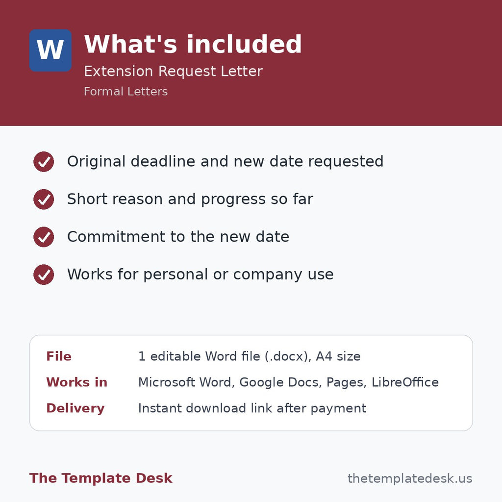 Extension Request Letter – what's included