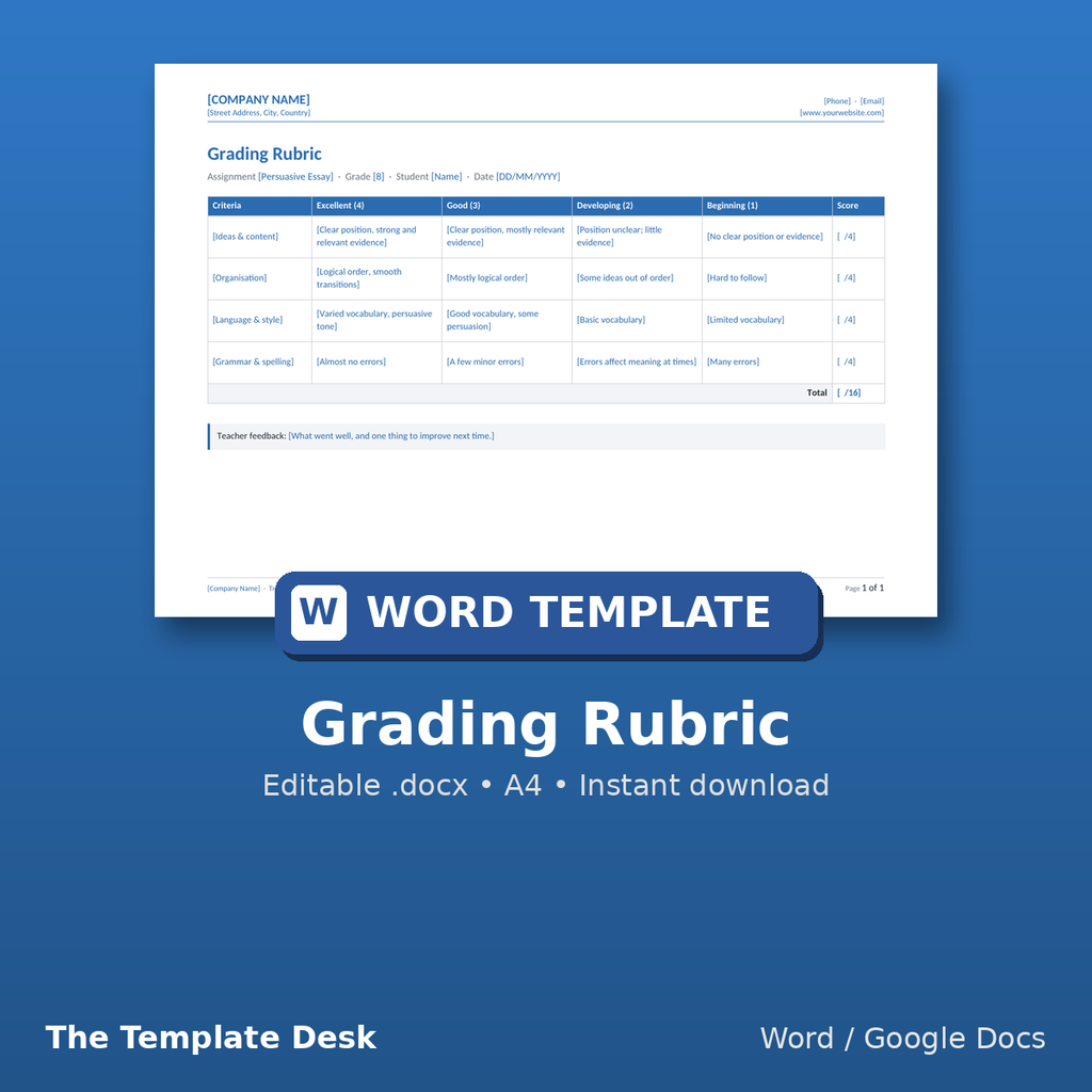 Grading Rubric – cover