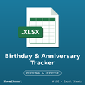 Birthday & Anniversary Tracker – Excel template