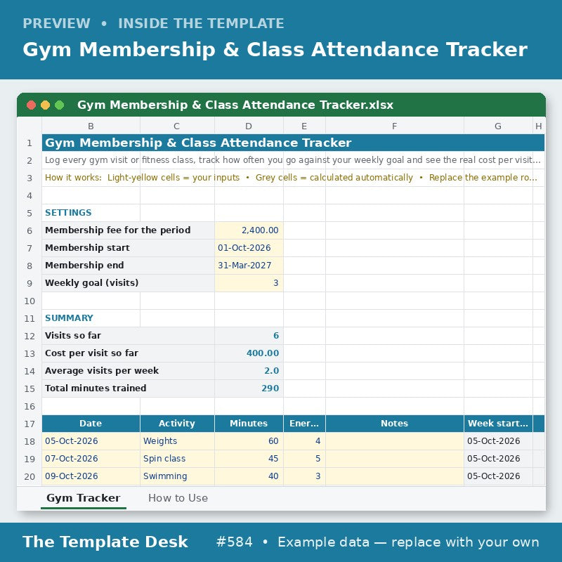 Gym Membership & Class Attendance Tracker – preview