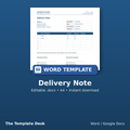 Delivery Note – cover