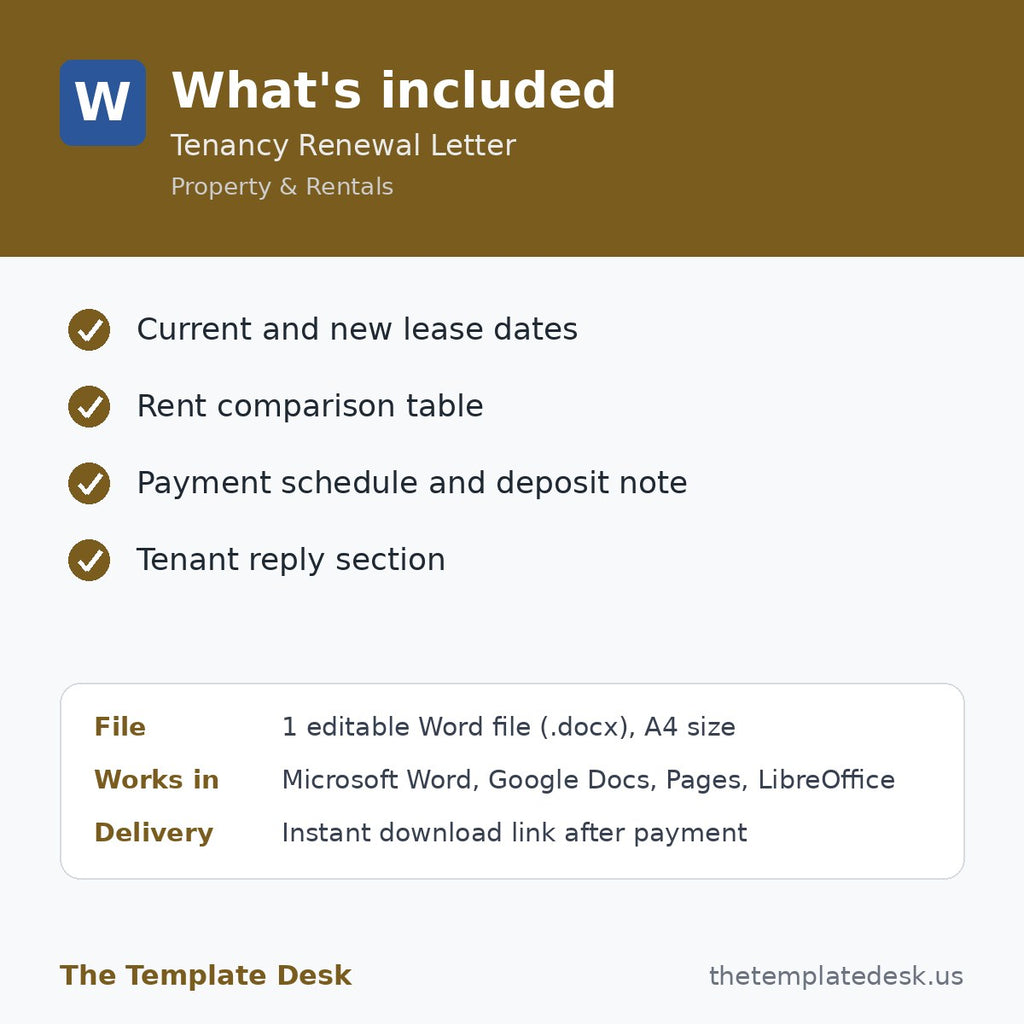 Tenancy Renewal Letter – what's included