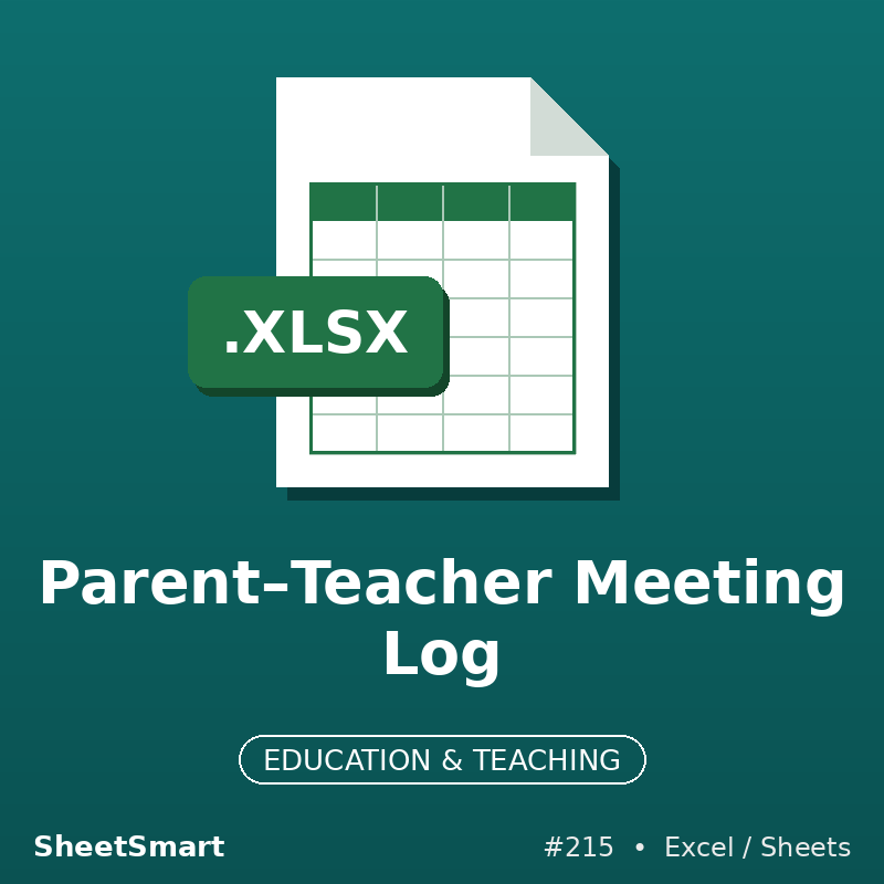 Parent–Teacher Meeting Log – Excel template