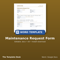 Maintenance Request Form – cover