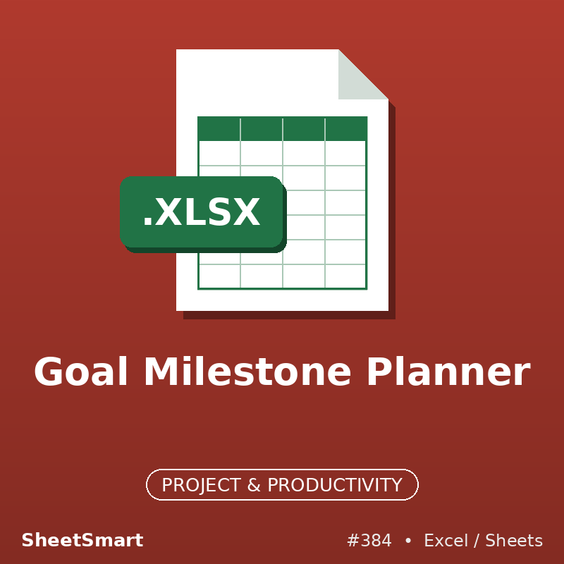 Goal Milestone Planner – Excel template