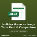 Holiday Home vs Long-Term Rental Comparison – Excel template