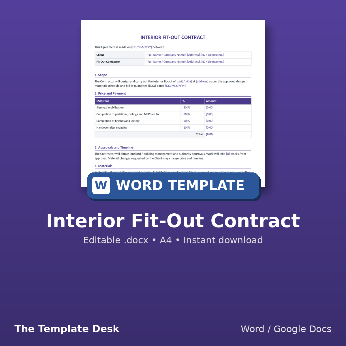 Interior Fit-Out Contract – cover