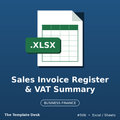 Sales Invoice Register & VAT Summary – Excel template