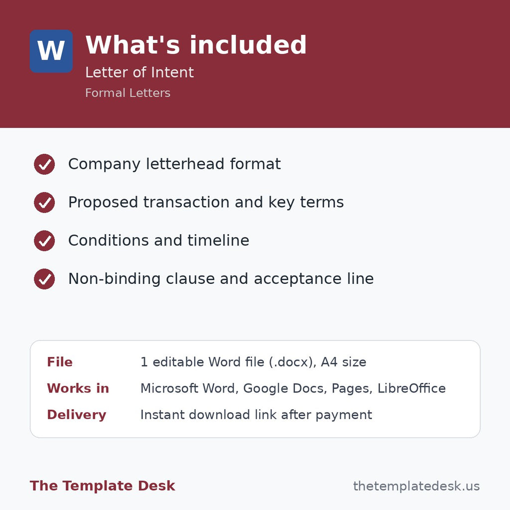 Letter of Intent – what's included