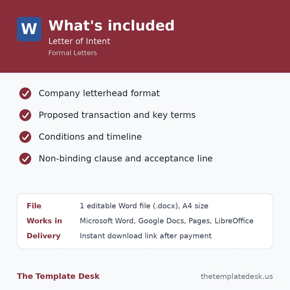 Letter of Intent – what's included