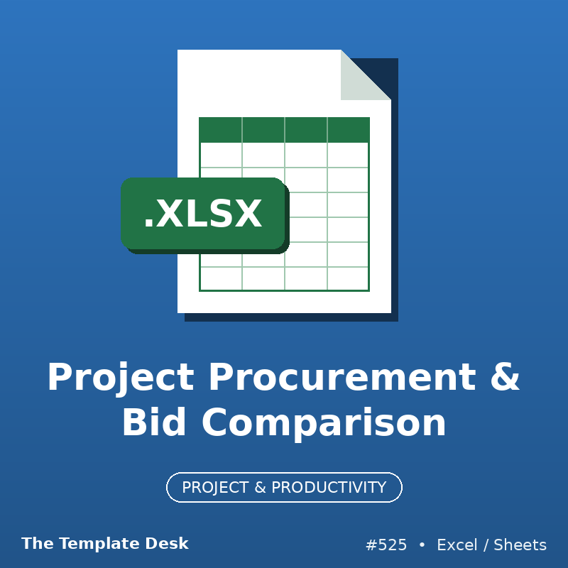 Project Procurement & Bid Comparison – Excel template
