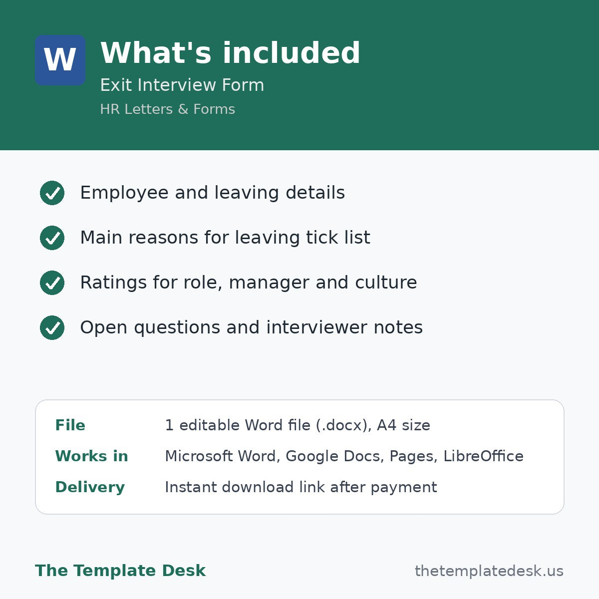 Exit Interview Form – what's included