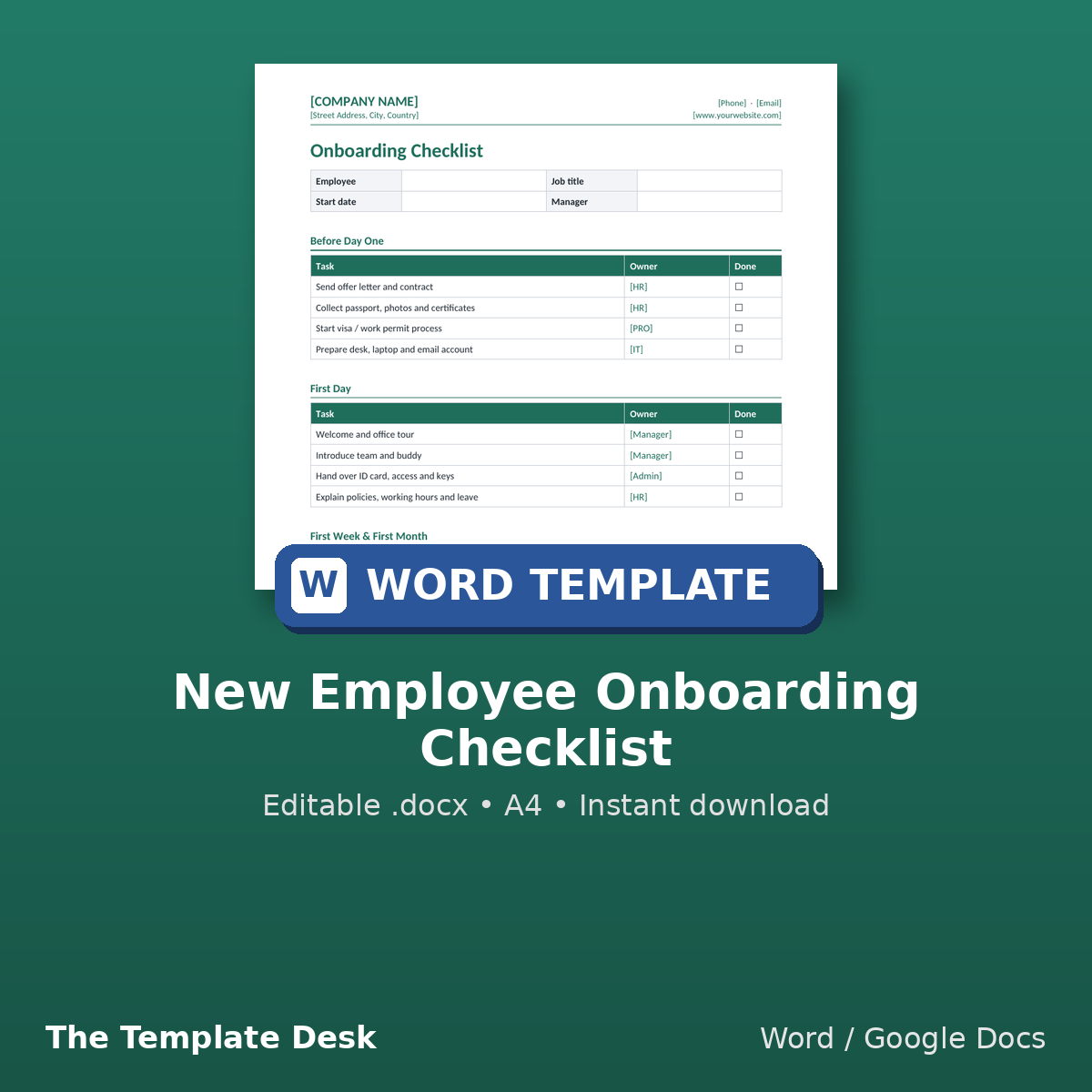 New Employee Onboarding Checklist – cover
