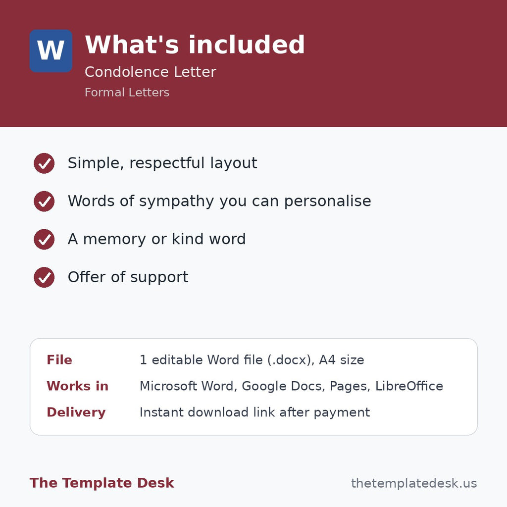 Condolence Letter – what's included