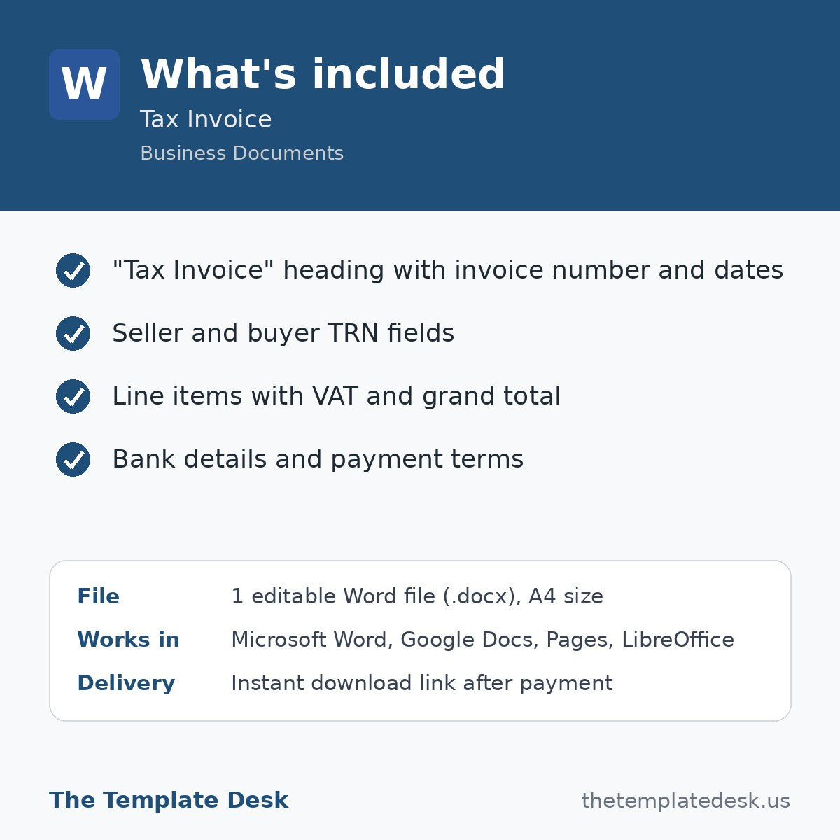 Tax Invoice – what's included