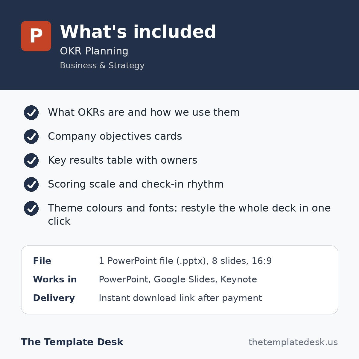 OKR Planning – what's included