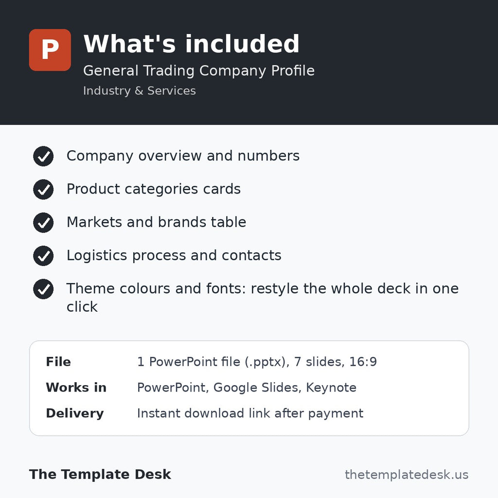 General Trading Company Profile – what's included