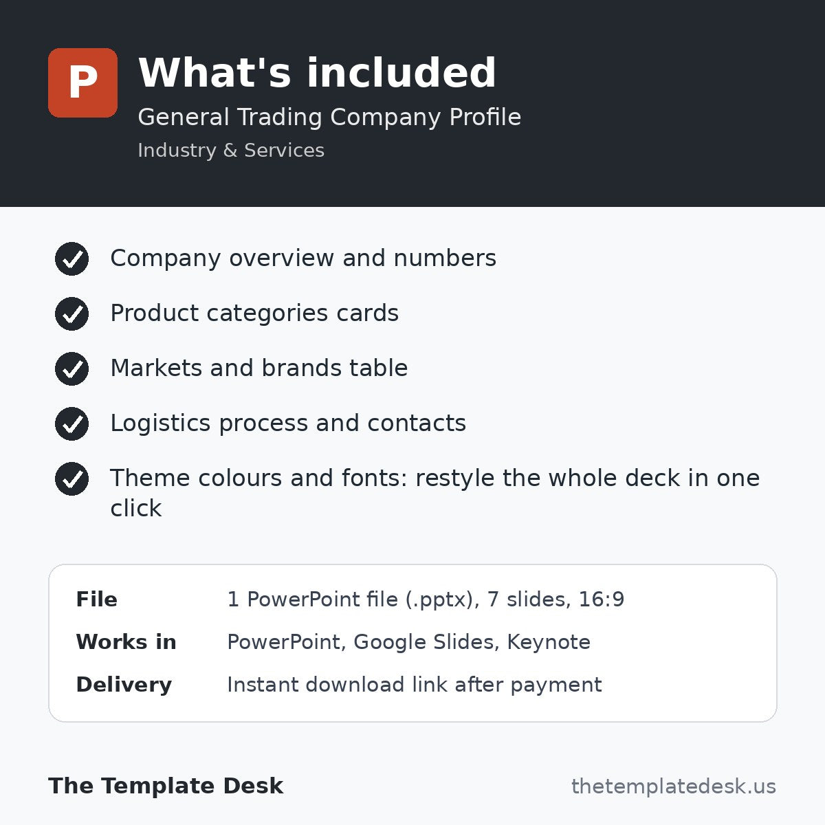 General Trading Company Profile – what's included