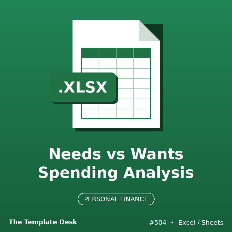 Needs vs Wants Spending Analysis – Excel template