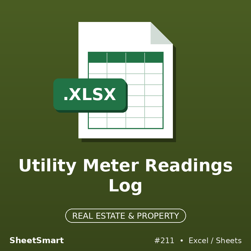 Utility Meter Readings Log – Excel template