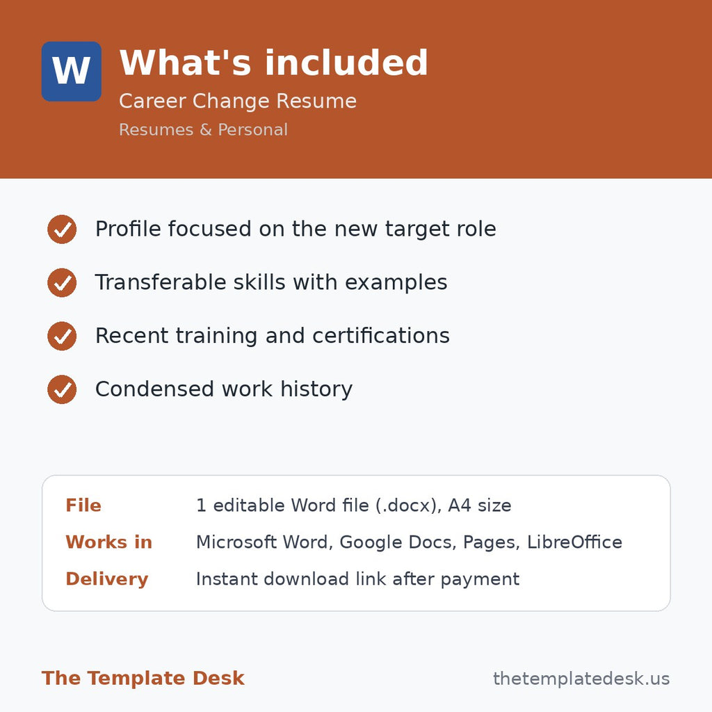 Career Change Resume – what's included