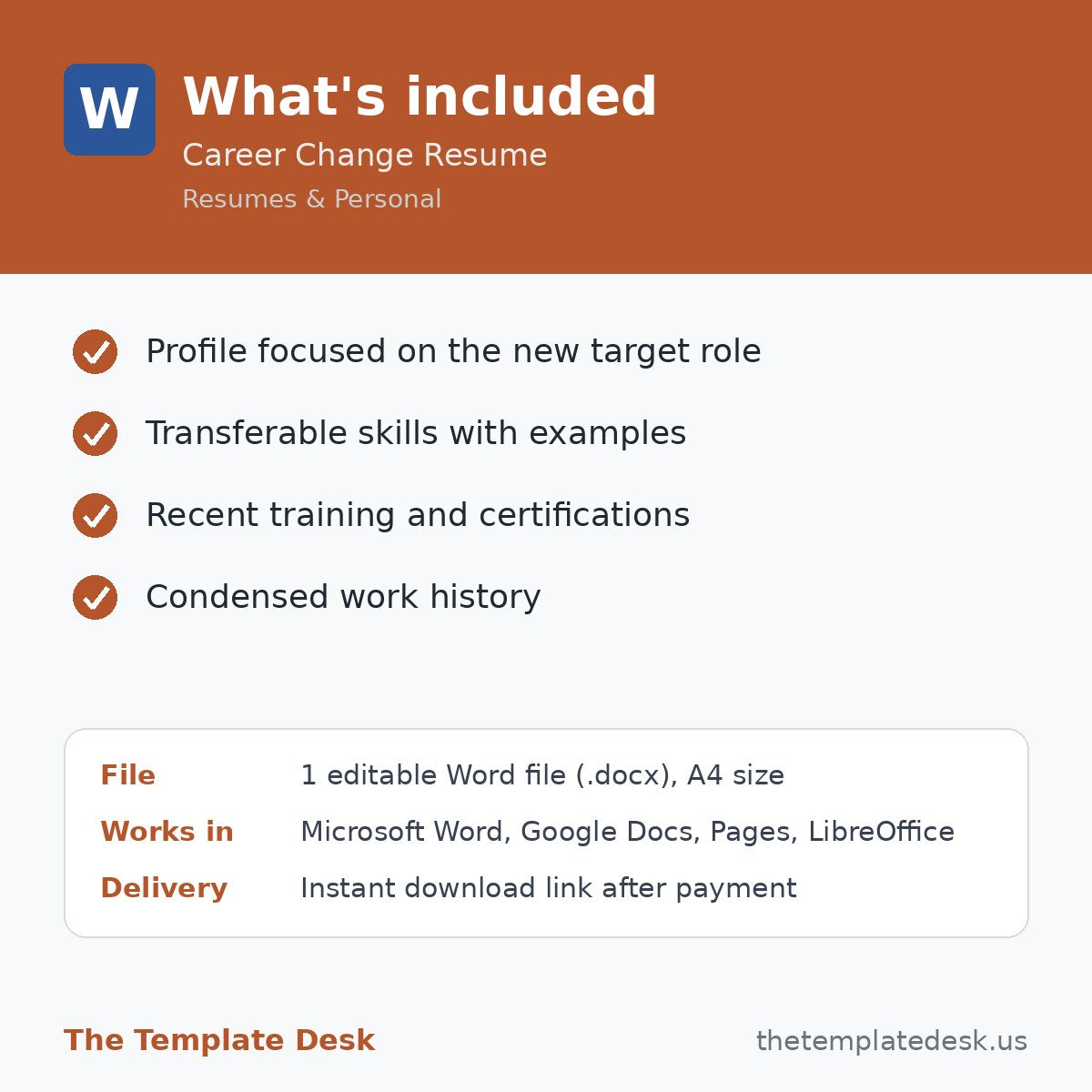 Career Change Resume – what's included
