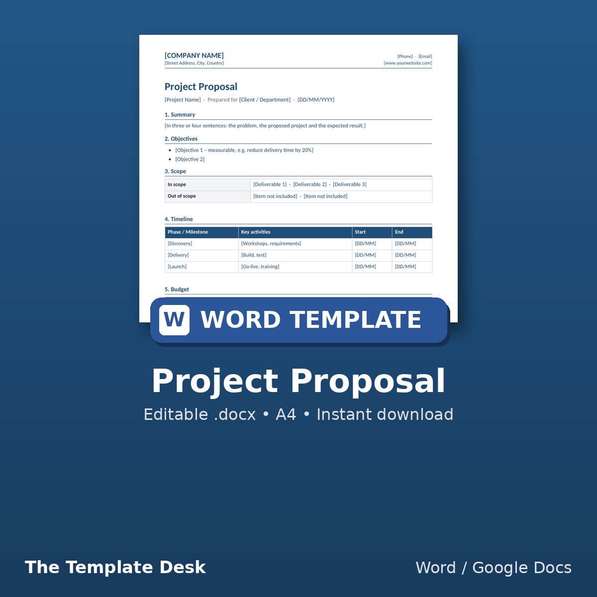 Project Proposal – cover