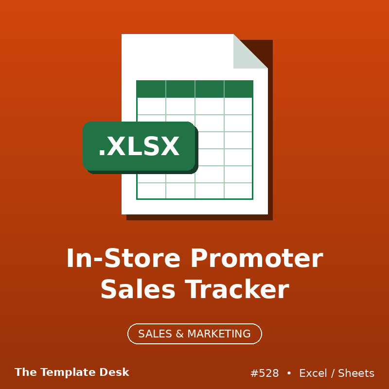 In-Store Promoter Sales Tracker – Excel template
