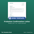 Probation Confirmation Letter – cover