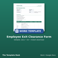 Employee Exit Clearance Form – cover