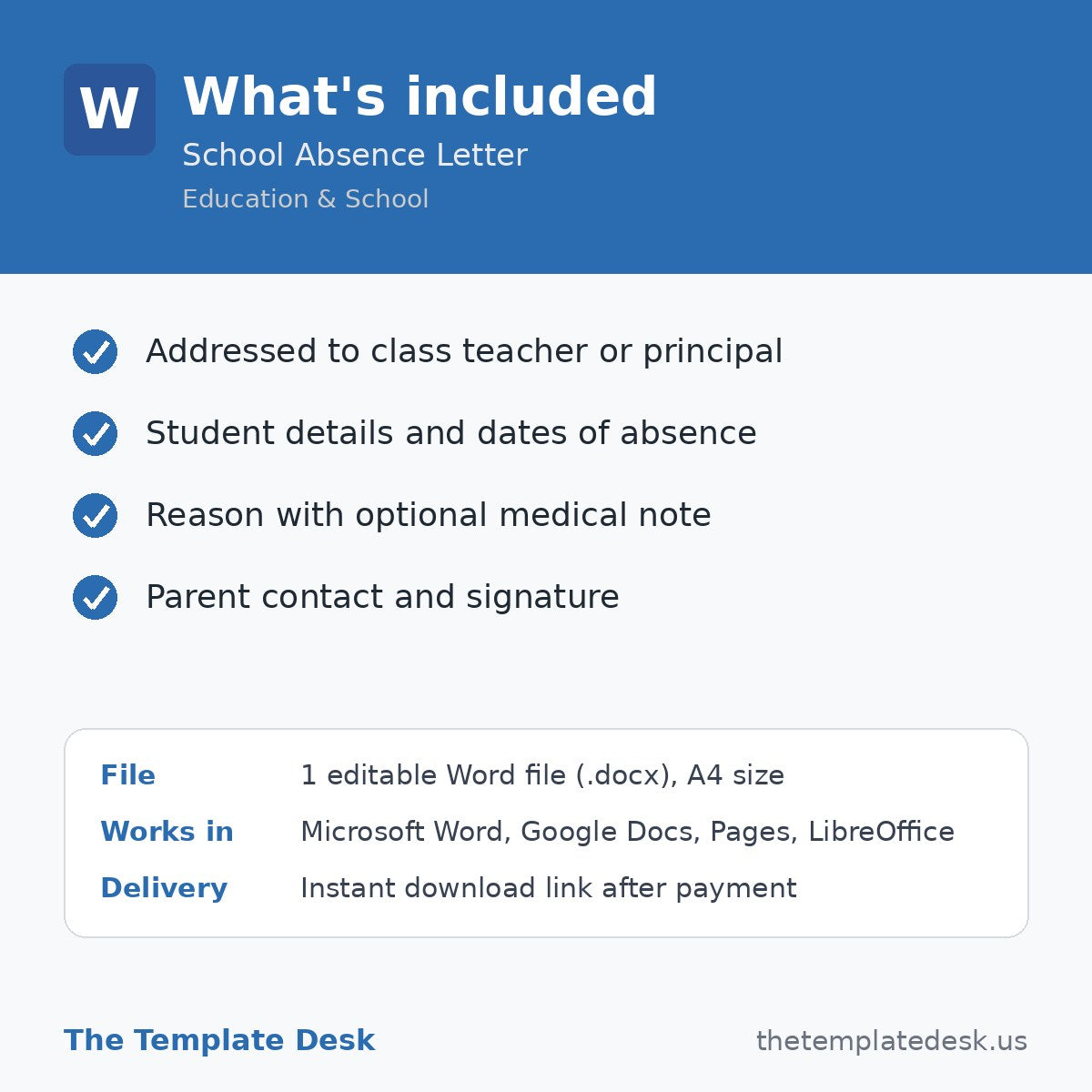 School Absence Letter – what's included