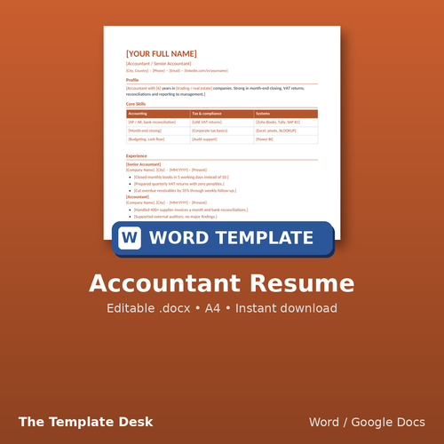 Accountant Resume – cover